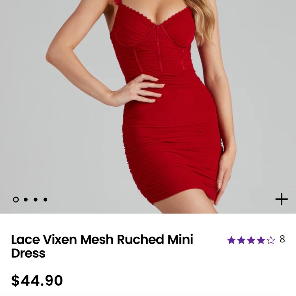 Lace Vixen Mesh Ruched Mini Dress Windsor Store. Size small. NWT windsor store .